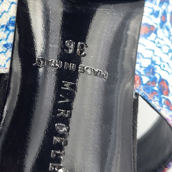 Marcell von Berlin Python Embossed Plexi Strap Lace-Up Sandals - Picture 9 of 17